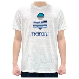 Isabel Marant Weißes T-Shirt mit KARMAN-Logo Weiß