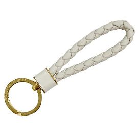 Bottega Veneta Intrecciato Weaving Keyring PLASTER White
