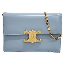 Céline Pochette avec chaîne logo Triomphe bleue Bleu