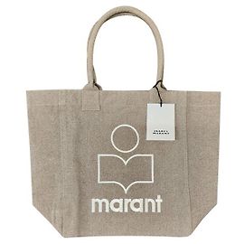 Isabel Marant Bolso de compras beige con logo YENKY bordado Castaño