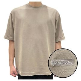 Garment Dyed T-Shirt mit Acne-Logo in Beton Grau DKX Braun