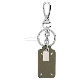 Maison Martin Margiela Signature Stitch Tag Keyring Brown