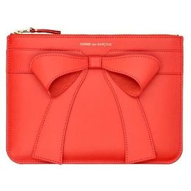 Comme Des Garcons Bolsa de Couro com Grande Laço Vermelho