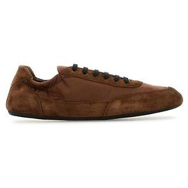 Prada Baskets en Re-Nylon et Suède Pliables Marron