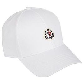 Moncler Gorra de béisbol de gabardina de algodón Blanco