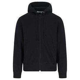 Comme Des Garcons Moletom com capuz e zíper com patch de coração vermelho AX Preto