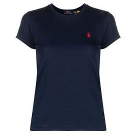Ralph Lauren Kurzarm-T-Shirt mit gesticktem Pony-Logo Blau