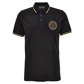 Versace Besticktes Polo-Shirt Schwarz
