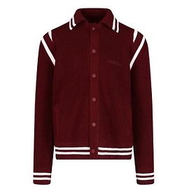 Gucci Embroidered Knit Wool Cardigan Red