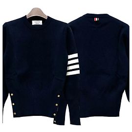 Thom Browne Pulseira Diagonal em Crepe Milano Tricot de Algodão Azul