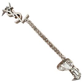 Saint Laurent Bracciale in strass Opium Monogram Argento Argento