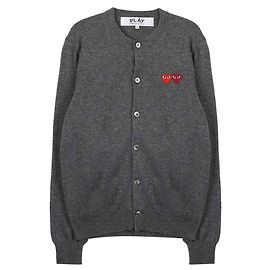 Comme Des Garcons Cardigan mit Doppelherz-Patch Braun