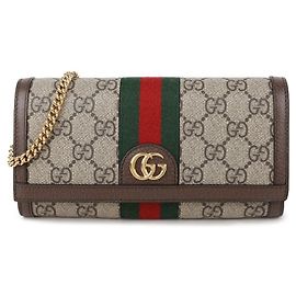Gucci Ophidia Chain Wallet Brown