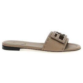 Fendi Leather Slide Brown