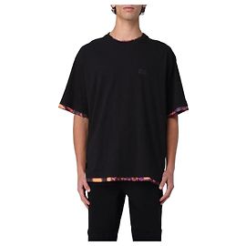 Versace Camiseta de algodón en capas Negro