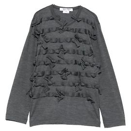 Comme Des Garcons T-Shirt aus gekämmter Wolle RP Braun