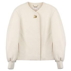 Chloé Balloon Sleeve Short Wool Coat White