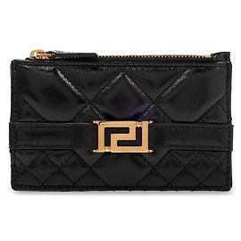 Versace Goddess Zip Card Holder Black