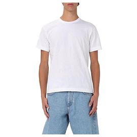 Comme Des Garcons Kurzarm-T-Shirt mit rotem Herz-Patch AX Weiß