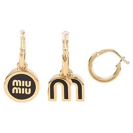 Miu Miu Emaille-Metallohrringe Schwarz