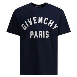 Givenchy Camiseta de Algodão Paris Patch Azul