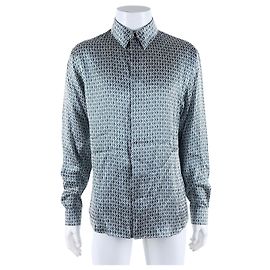 Camicia in seta a maniche lunghe Dior Homme Blu