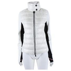 Cardigã acolchoado com zíper Moncler Grenoble Prata