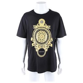 T-shirt a maniche corte Versace in cotone nero Nero