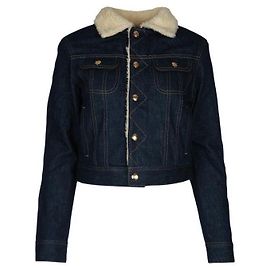 Céline Sherpa Trucker Jacket Black
