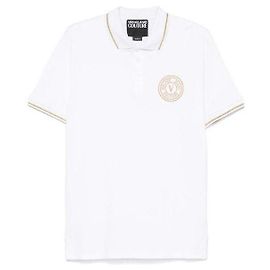 Versace Besticktes Polo-Shirt mit Emblem Weiß