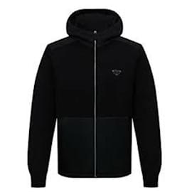 Prada Triangle Nylon Gabardine Wool Jacket Black
