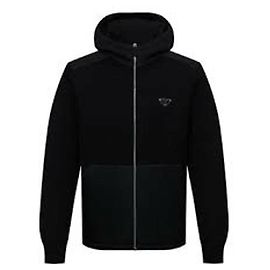 Prada Giacca in lana gabardine di nylon Triangle Nero
