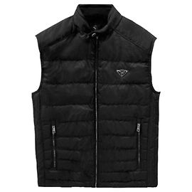 Prada Triangle Logo Padded Gilet Black Black
