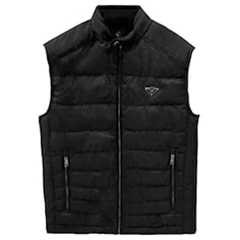 Prada Colete acolchoado com logo triangular preto Preto
