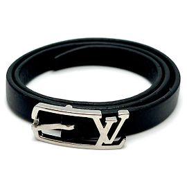 Louis Vuitton Neogram Double Leather Bracelet Black