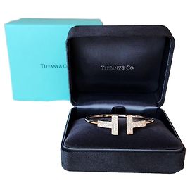Tiffany & Co Bracciale in diamante grande Tiffany Wire in oro rosa cm Multicolore