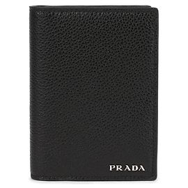 Prada Grain Leather Card Case Black