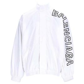Balenciaga Embroidered Logo Track Jacket White