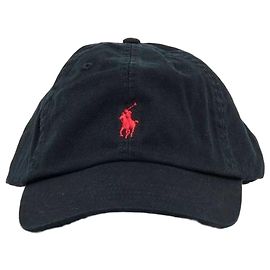 Ralph Lauren Boné Chino com Bordado de Logo de Pônei Preto