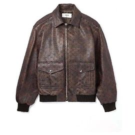 Céline Aviator bomber jacket in embossed lambskin Brown