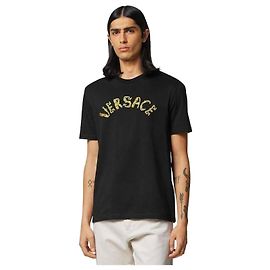 Versace Seashell Baroque Logo T-Shirt Schwarz