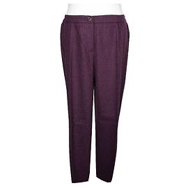 Etro Violet Wool Blend Pleated Pants Black