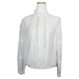 Isabel Marant Étoile White Pintuck Blouse Small White