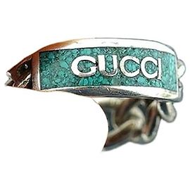 Gucci Chain Ring Silver Blue