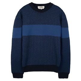 Hermès Jacquard Milo Pullover für Herren in Strick Blau Türkis Blau