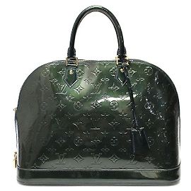 Louis Vuitton Bolsa Tote Alma MM Monogram Vernis AZUL NOITE Azul