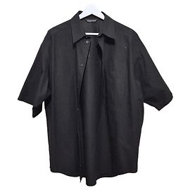 Balenciaga Kurzarmhemd in großer Passform Tape Type Schwarz