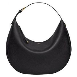 Céline Grande bolsa Lulu em couro de bezerro com grãos grandes Preto
