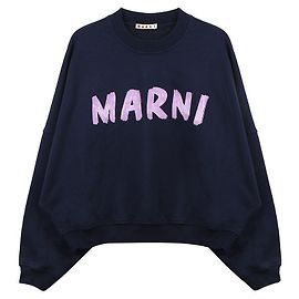 Marni Suéter de algodão estampado azul marinho Azul
