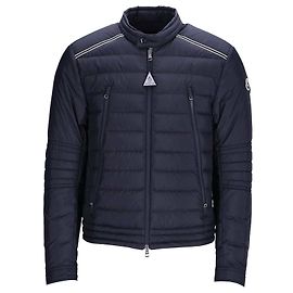 Moncler Giacca corta imbottita in piuma Blu